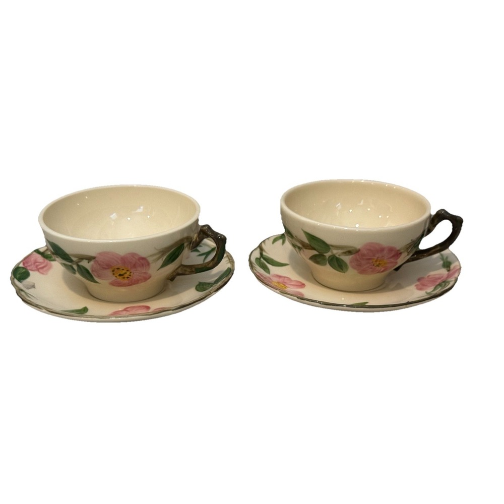 Vintage Lot of 2 Franciscan Desert Rose Cup & Saucer Set Made in USA